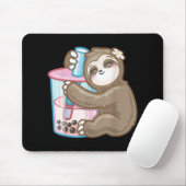 Cute Sloth Boba Bubble Milk Tea Kawaii Girl Food Muismat (Met muis)