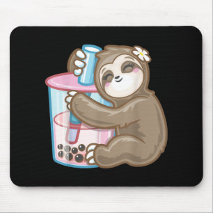 Cute Sloth Boba Bubble Milk Tea Kawaii Girl Food Muismat