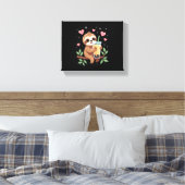 Cute Sloth Boba Bubble Milk Tea Kawaii Women Girls Canvas Afdruk (Insitu (Slaapkamer))