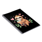Cute Sloth Boba Bubble Milk Tea Kawaii Women Girls Notitieboek (Rechterzijde)