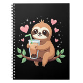 Cute Sloth Boba Bubble Milk Tea Kawaii Women Girls Notitieboek (Voorkant)