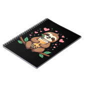 Cute Sloth Boba Bubble Milk Tea Kawaii Women Girls Notitieboek (Linkerzijde)