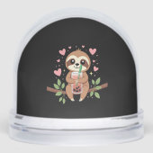 Cute Sloth Boba Bubble Milk Tea Kawaii Women Girls Sneeuwbol (Voorkant)