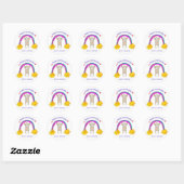 Cute Sloth Boho Rainbow Kawaii Birthday Dank je Ronde Sticker (Vel)