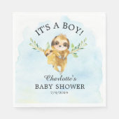 Cute Sloth Boy Baby shower Paper Napkins Servet (Voorkant)
