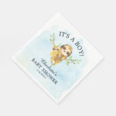 Cute Sloth Boy Baby shower Paper Napkins Servet (Hoek)