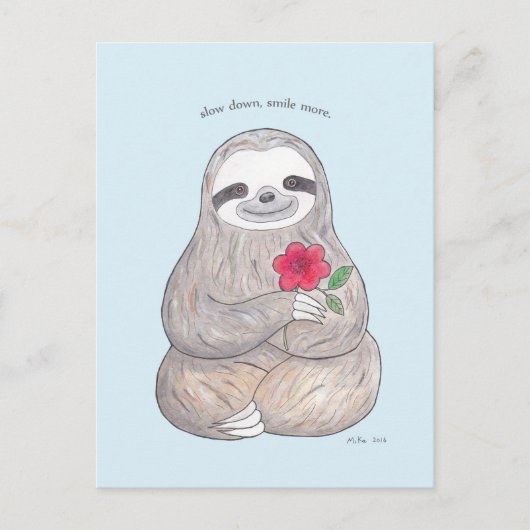 Cute Sloth Briefkaart Slow Life Advocate Slotkaart (Voorkant)