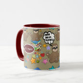 Cute Sloth Brown Pattern Funny doet het citaat Mok (Voorkant links)