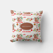 Cute Sloth Brown Pattern I love you mam Hearts