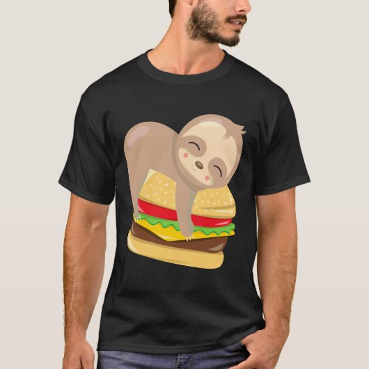 Cute Sloth Burger T-shirt (Voorkant)