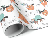 Cute Sloth Cadeaupapier (Rol Hoek)