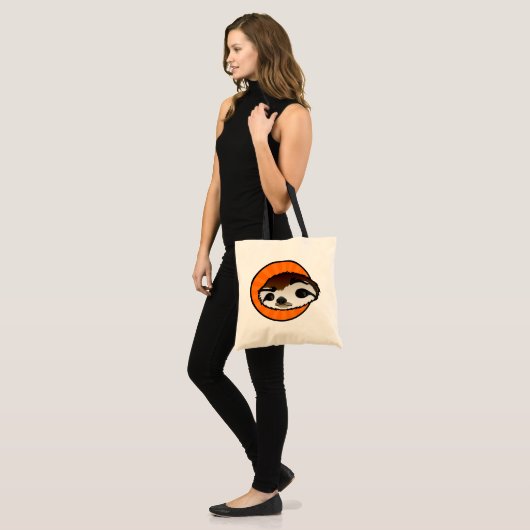CUTE SLOTH CANVAS TAS (Voorkant (model))