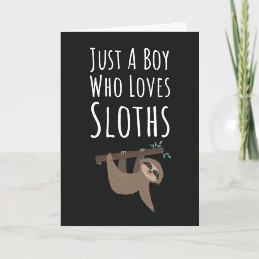 Cute Sloth Cards For Baby Boys Kids Animals Lover Kaart (Voorkant)