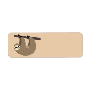 Cute Sloth Cartoon Etiket