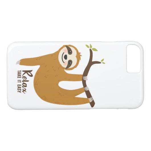 Cute sloth cartoon - iPhone / iPad case (Achterkant (Horizontaal))