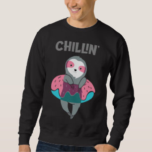 Cute Sloth Chillin Out Grey and Roze Trui