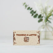 Cute Sloth Coffee Bedankkaart Visitekaartje (Staand voorkant)