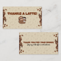 Cute Sloth Coffee Bedankkaart 