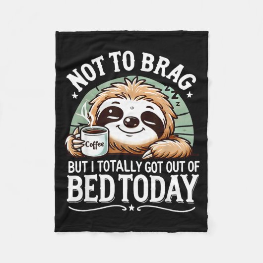 Cute Sloth Coffee Funny Quote Caffeine Lover Gift Fleece Deken (Voorkant)