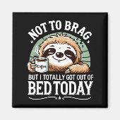 Cute Sloth Coffee Funny Quote Caffeine Lover Gift Magneet (Voorkant)