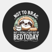 Cute Sloth Coffee Funny Quote Caffeine Lover Gift Ronde Sticker (Voorkant)