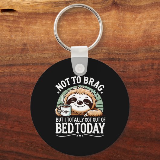 Cute Sloth Coffee Funny Quote Caffeine Lover Gift Sleutelhanger (Voorkant)