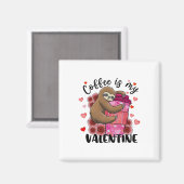Cute Sloth Coffee Is My Valentine Sloth Lover Vale Magneet (Voorkant / Achterkant)