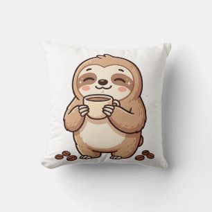 Cute Sloth Coffee Kussen