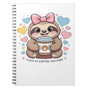 Cute Sloth Coffee Liefhebber Shirt � Funny Fueled Notitieboek