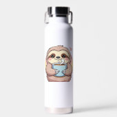 Cute Sloth Coffee Liefhebber Shirt � Funny Fueled Waterfles (Voorkant)