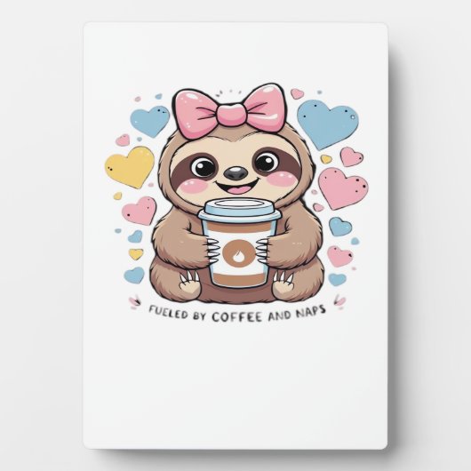 Cute Sloth Coffee Liefhebber Shirt � Grappig Aange Fotoplaat (voorkant)
