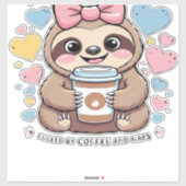 Cute Sloth Coffee Liefhebber Shirt � Grappig Aange Sticker (Vel)