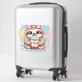 Cute Sloth Coffee Liefhebber Shirt � Grappig Aange Sticker (Koffer)