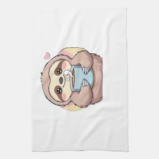 Cute Sloth Coffee Lover Shirt � Funny Fueled by Co Theedoek (Verticaal)
