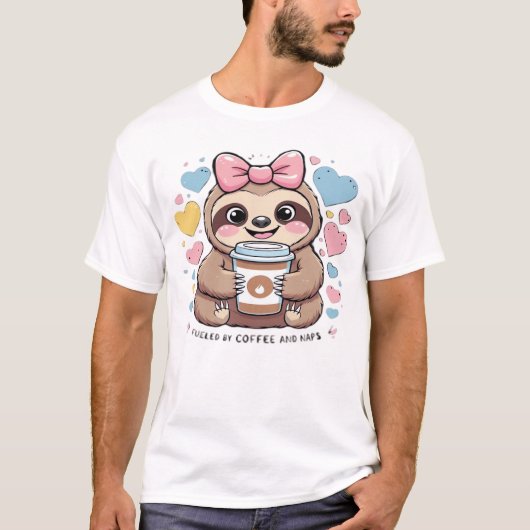Cute Sloth Coffee Lover Shirt � Grappig koffie ges (Voorkant)
