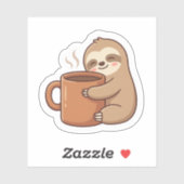 Cute Sloth Coffee Sticker (Vel)
