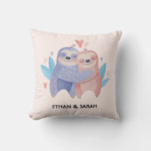Cute Sloth Couple Personalized Valentijnsdag Kussen (Voorkant)