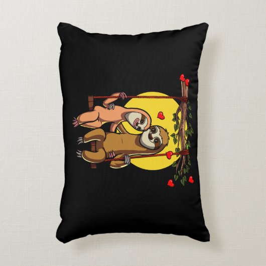 Cute Sloth Couple Valentijnsdag Animal Accent Kussen (Voorkant(Verticaal))