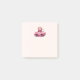 Cute Sloth Driving a Pink Convertible Post-it® Notes