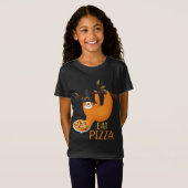 Cute Sloth Eat Pizza Adult Vegan Kinder Funny Beda T-shirt (Voorkant volledig)