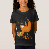 Cute Sloth Eat Pizza Adult Vegan Kinder Funny Beda T-shirt (Voorkant)