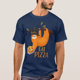 Cute Sloth Eat Pizza Adult Vegan Kinder Funny Beda T-shirt