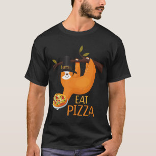 Cute Sloth Eat Pizza Adult Vegan Kinder Funny Beda T-shirt