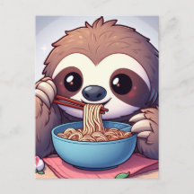 Cute Sloth Eating Ramen