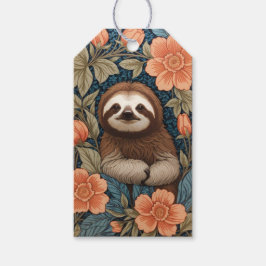 Cute Sloth Elegant Floral William Morris Inspired Cadeaulabel