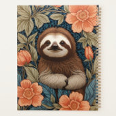 Cute Sloth Elegant Floral William Morris Inspired Planner (Achterkant)