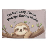 Cute Sloth "Energy-Saving Mode" Kussensloop (Achterkant)