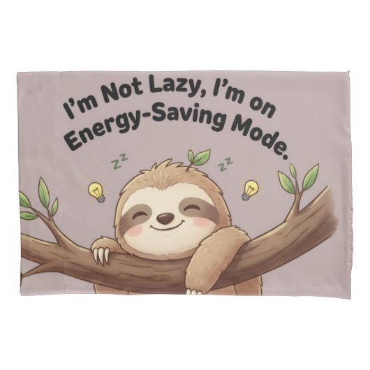 Cute Sloth "Energy-Saving Mode" Kussensloop (Voorkant)