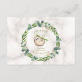 Cute Sloth Eucalyptus Baby shower Parents Advieskaart (Achterkant)