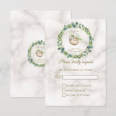 Cute Sloth Eucalyptus WreatBaby shower RSVP Kaartje (Voorkant / Achterkant)